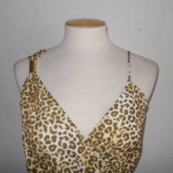 KARDASHIAN KOLLECTION MS SIZES BROWN LEOPARD PRINT SLEEVELESS DRESS - Picture 6 of 10